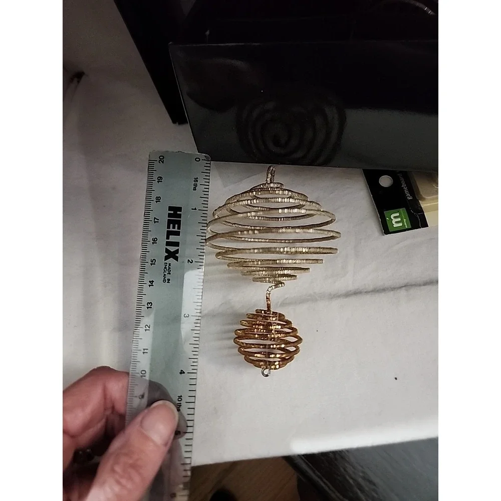 Department 56 Gold/Silver Spiral‎ Tinsel  Ornament Set Of 4 In Original Box